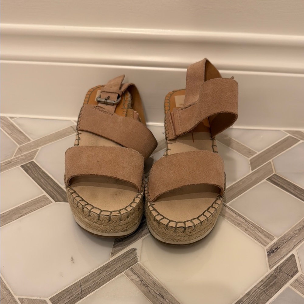 Dolce Vita Tan Espadrille Wedge Sandals